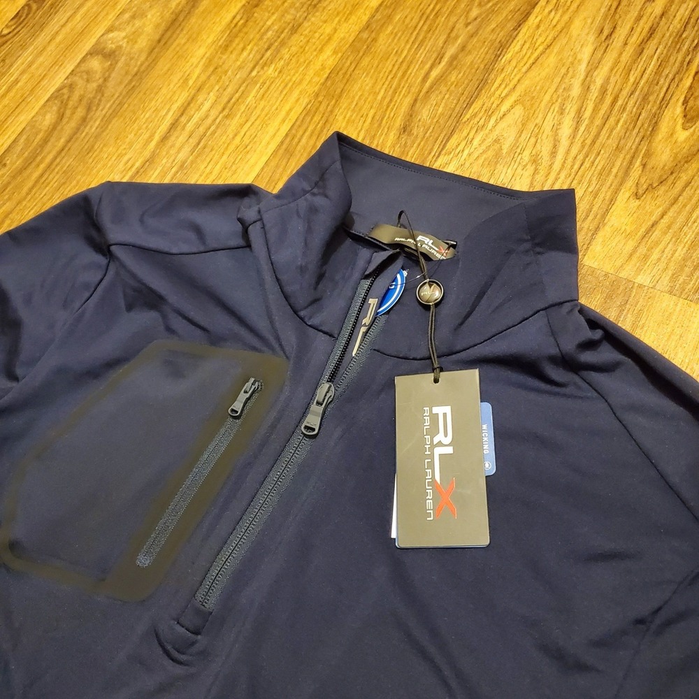 RLX Ralph Lauren Jacket Men Small Blue Wicking Quarter‎ Zip Golf Pullover New